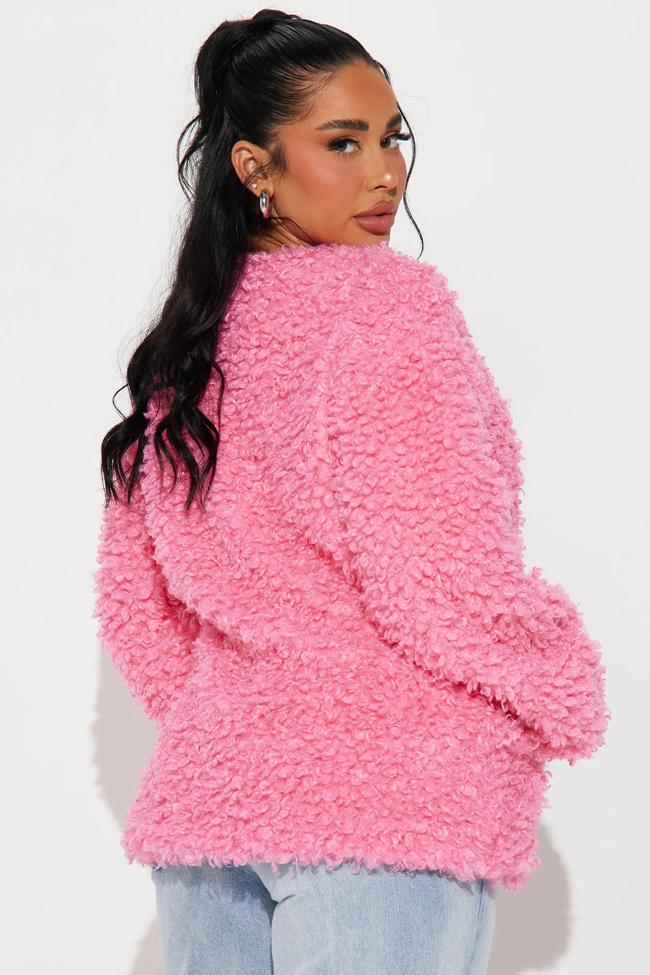 Adjust To The Fame Faux Fur Coat - Hot Pink