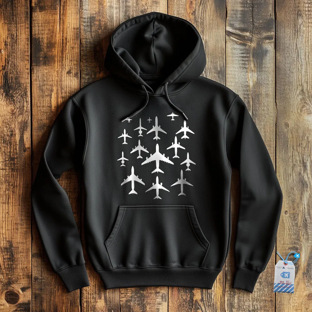 Airplane Silhouettes - Pullover Hoodie