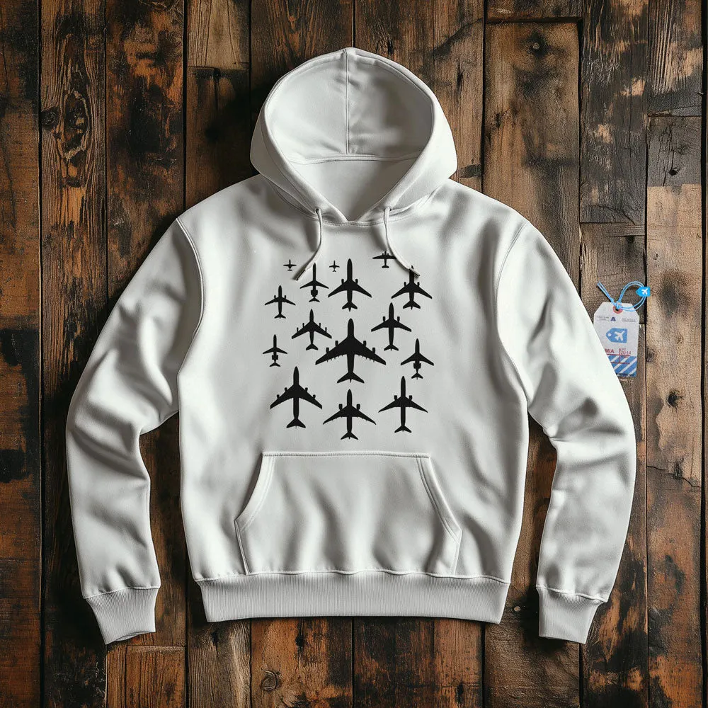 Airplane Silhouettes - Pullover Hoodie