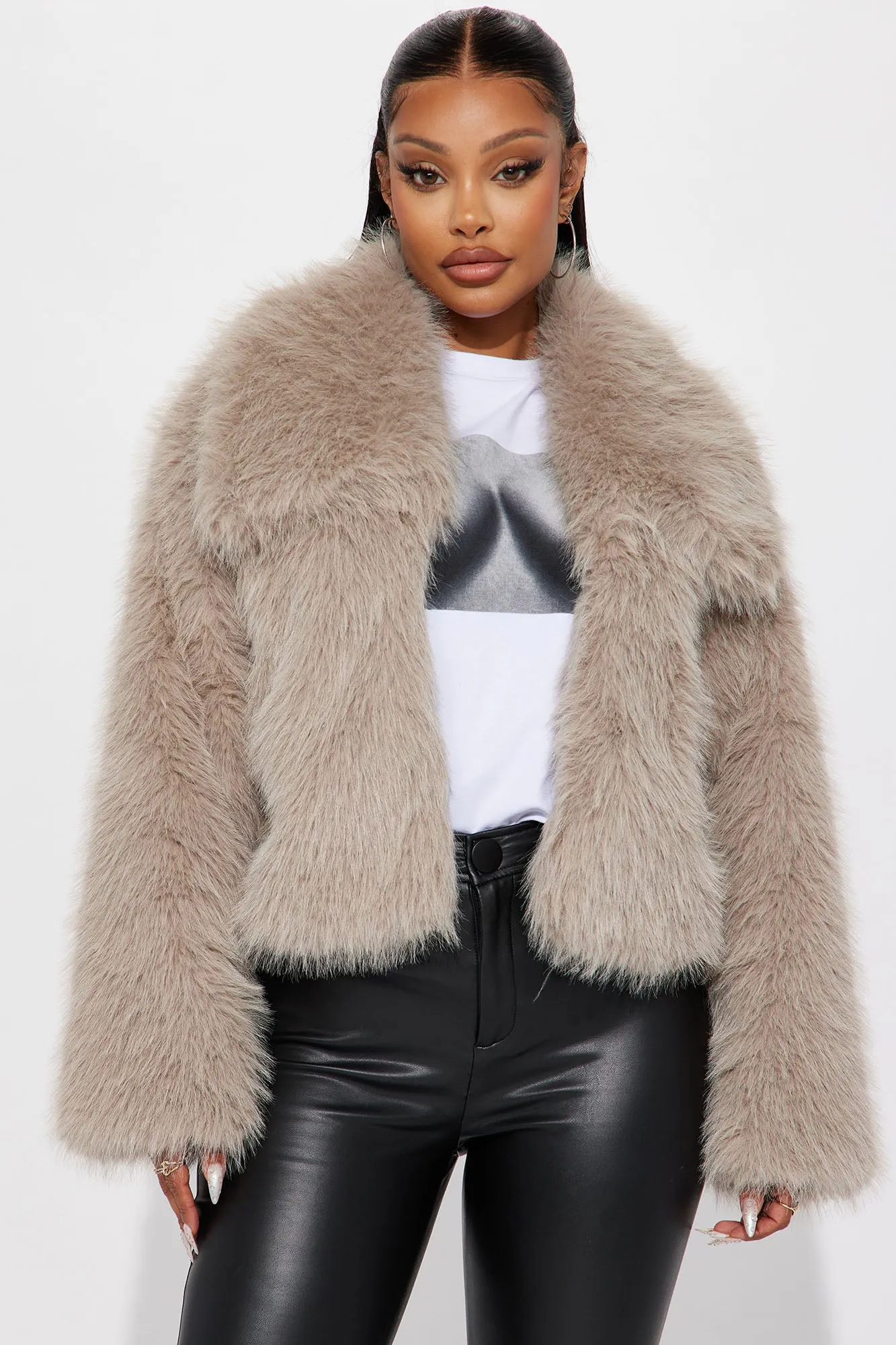 Already Chose Faux Fur Jacket - Grey