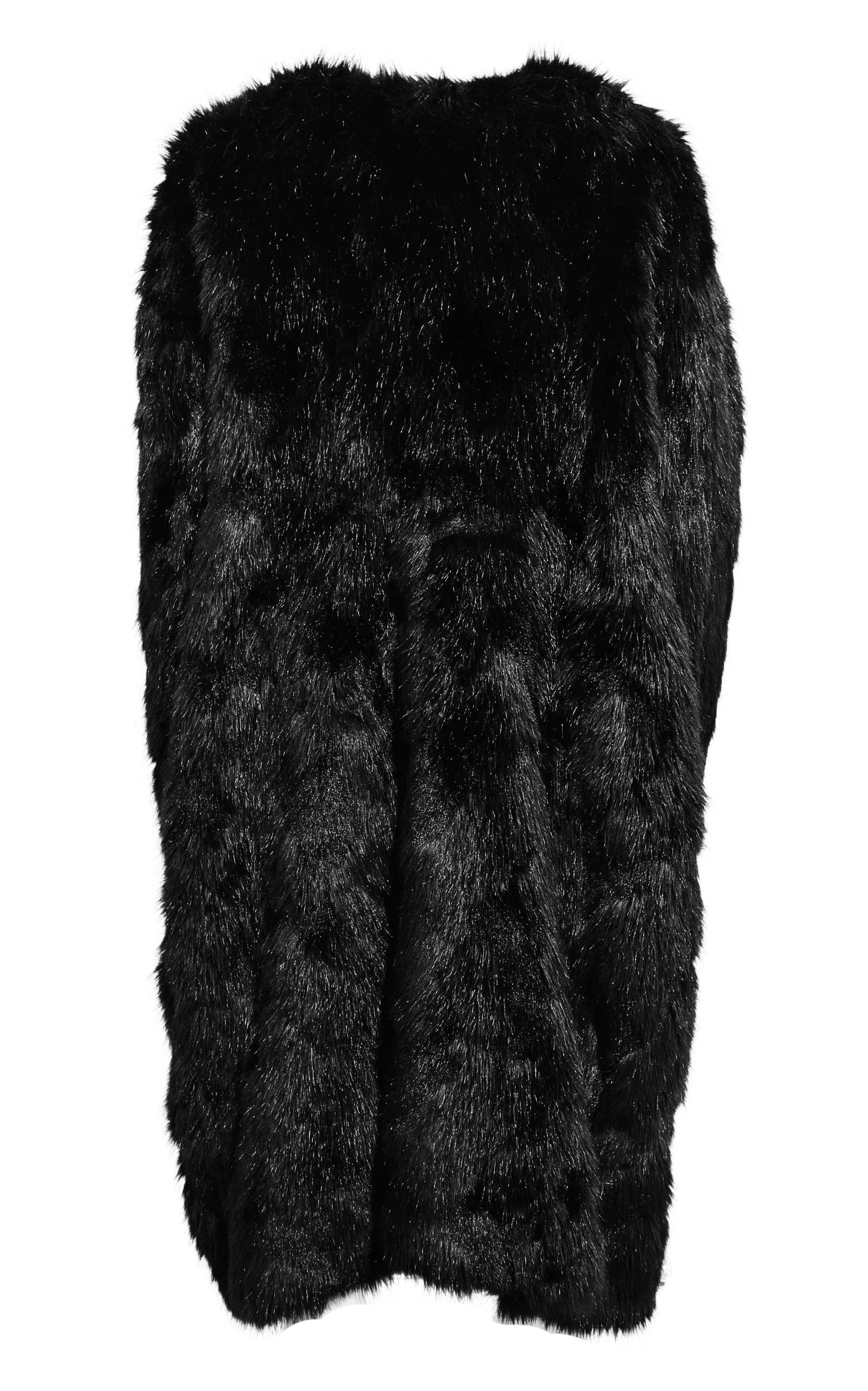 Black Oversized Faux Fur Coat