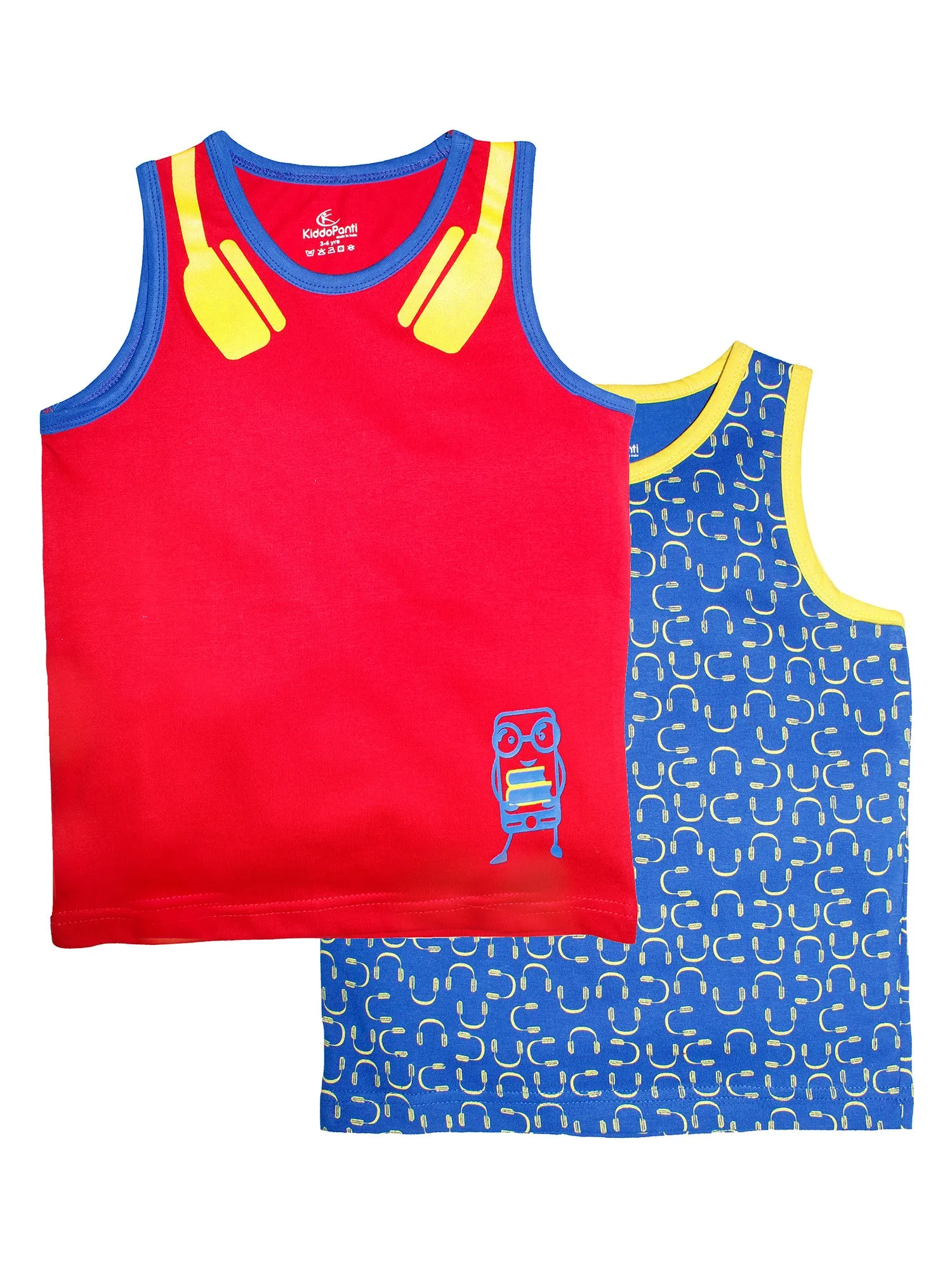 Boys Cotton Sleeveless T-Shirt -Pack of 2