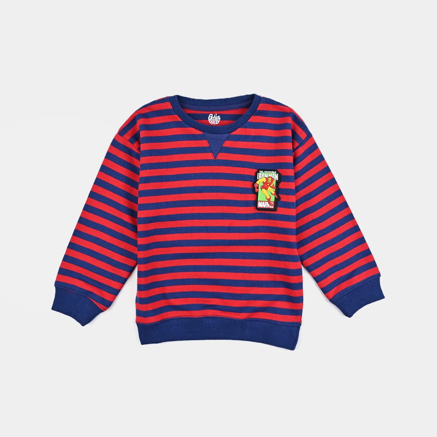 Boys Cotton Terry Sweatshirt Character-Navy/Red