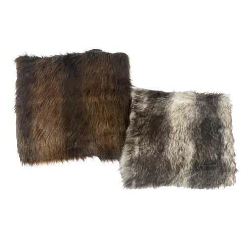 Brown | Caramel Striped Wolf Faux Fur Fabric