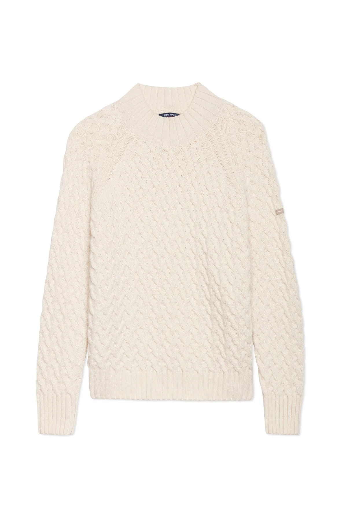 CARDIFF - Mock Neck Sweater with Raglan Sleeves | Wool Blend (WINTER WHITE)