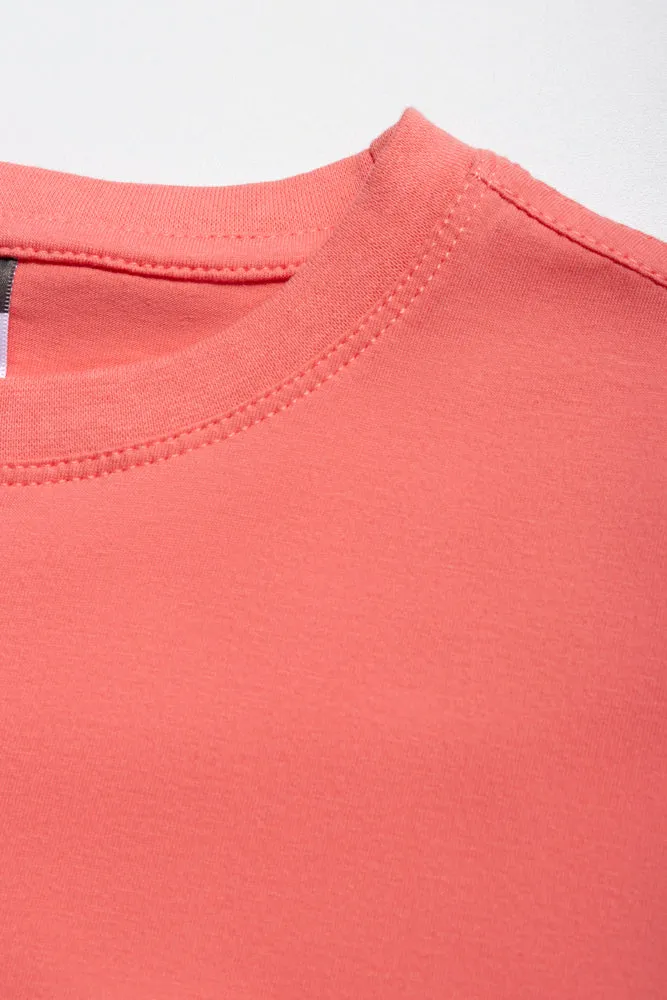 Crew Neck T-Shirt Coral