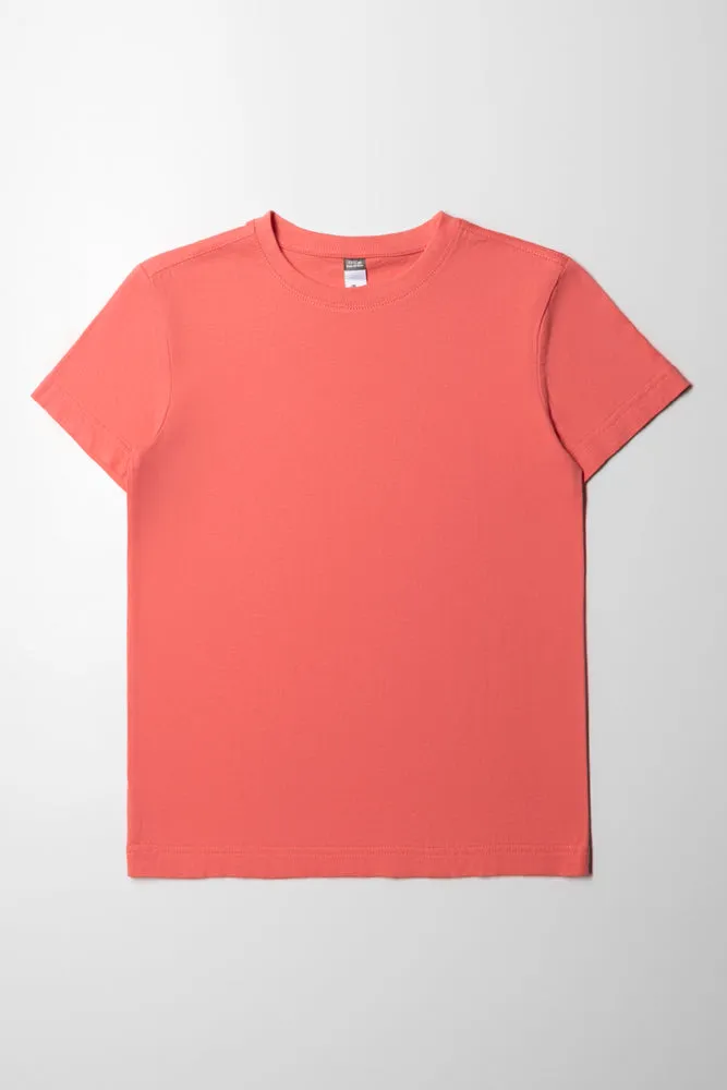 Crew Neck T-Shirt Coral