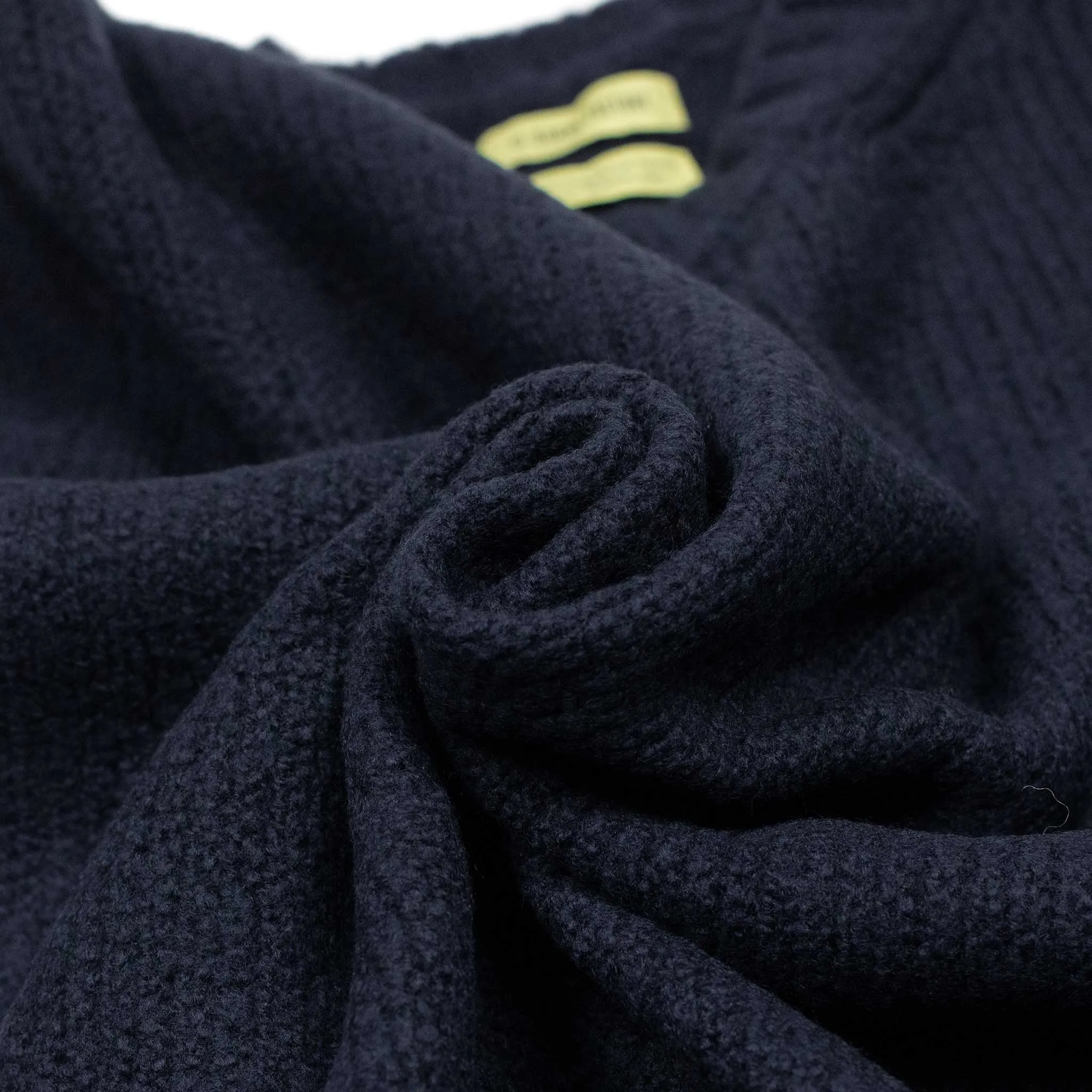 Crewneck sweater in navy boucle wool