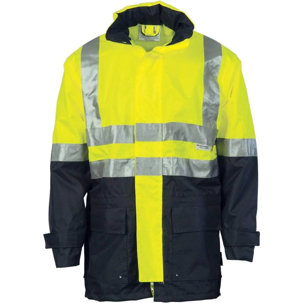 Dnc Workwear Hi-vis Two Tone Breathable Rain Jacket With 3m Reflective Tape - 3867