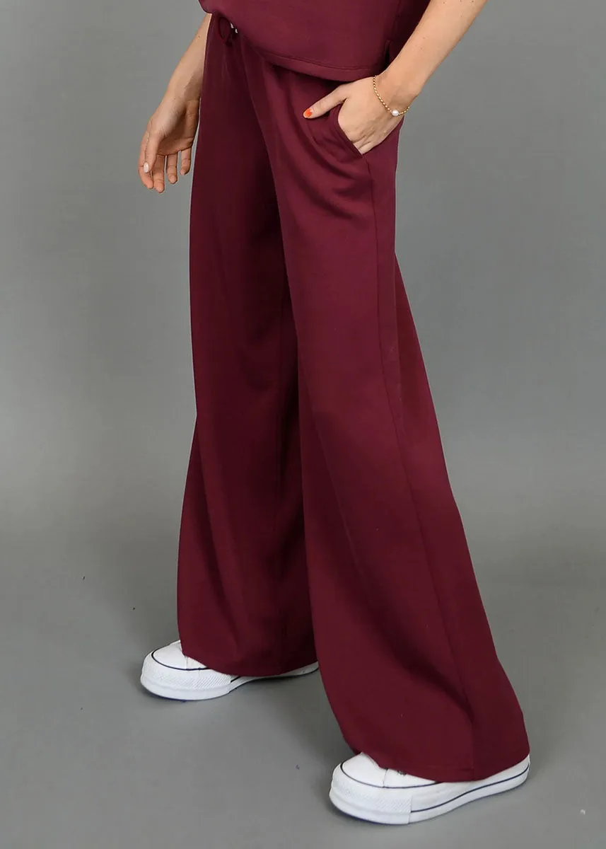 Erika Soft Scuba Pants - Oxblood