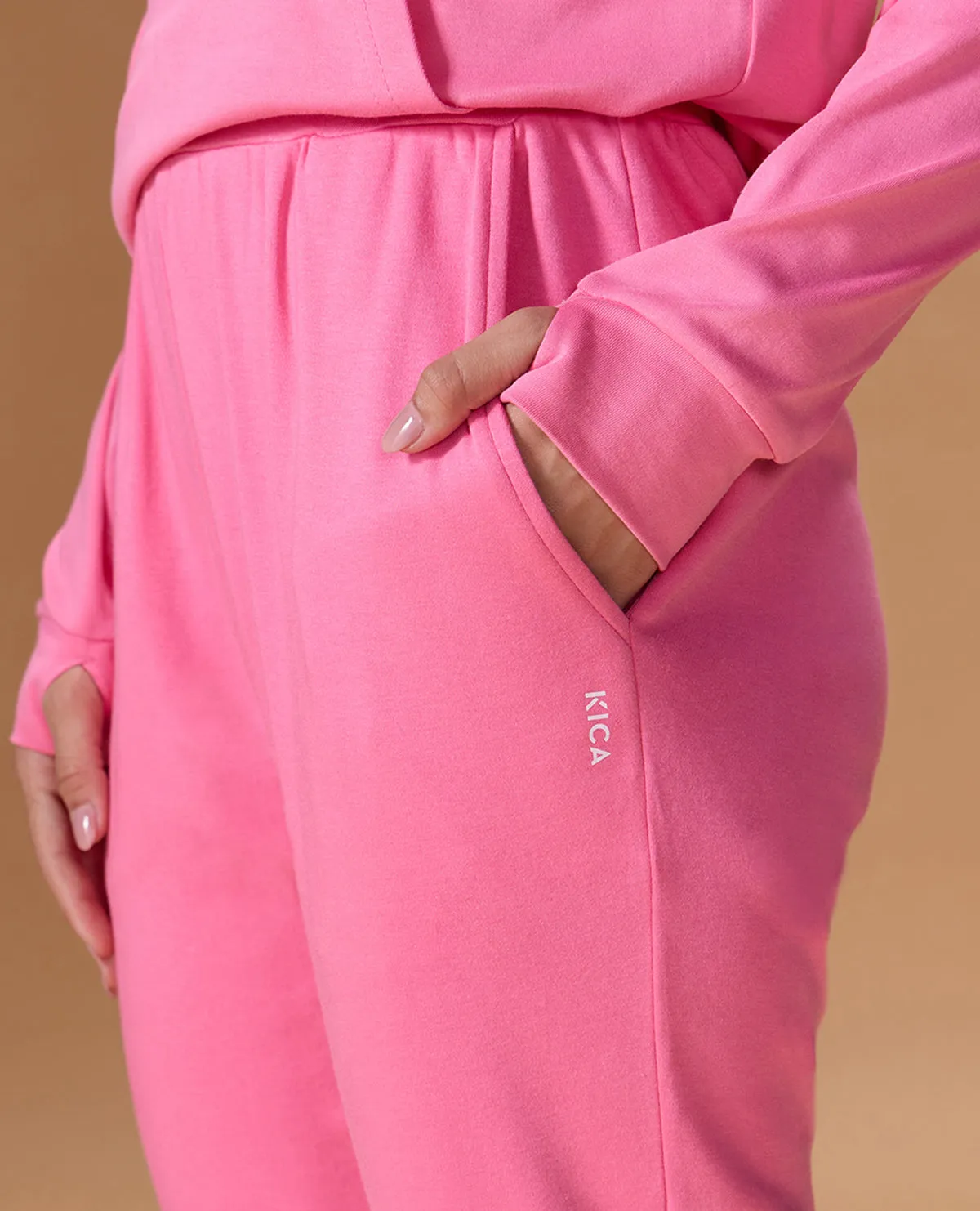 Extra Soft Cotton Track Pants Pink