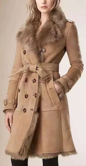 Faux Suede & Fur Coat