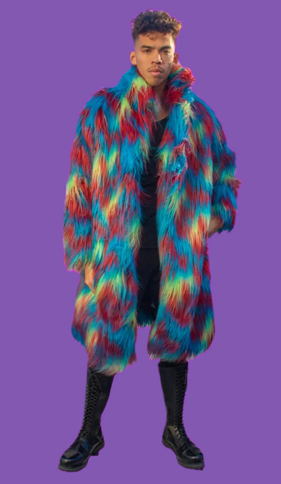 FR154 - Unisex Faux Fur Mid-Length Coat-Closeout/No Image