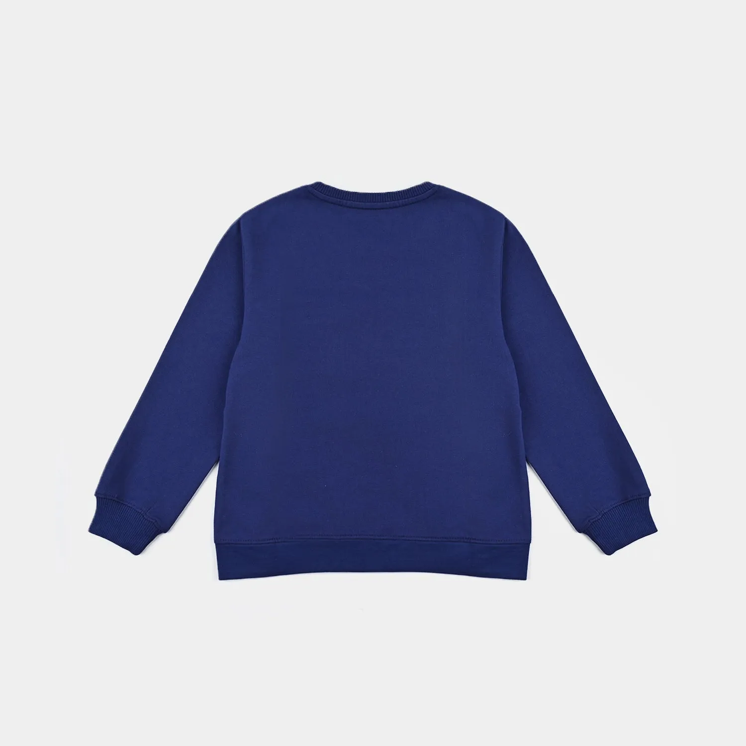 Girls Cotton Terry Sweatshirt Character-Navy Blue