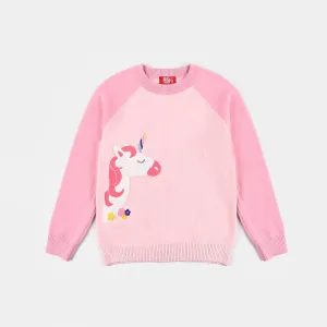 Girls Knitted Sweater - Pink