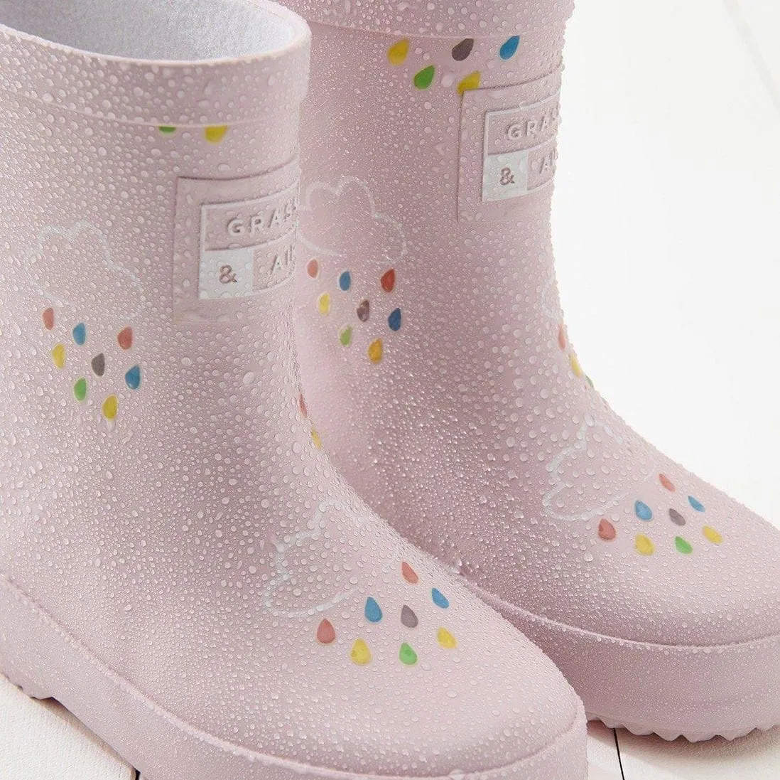 Grass & Air Kids Colour Changing Wellies (Pink)