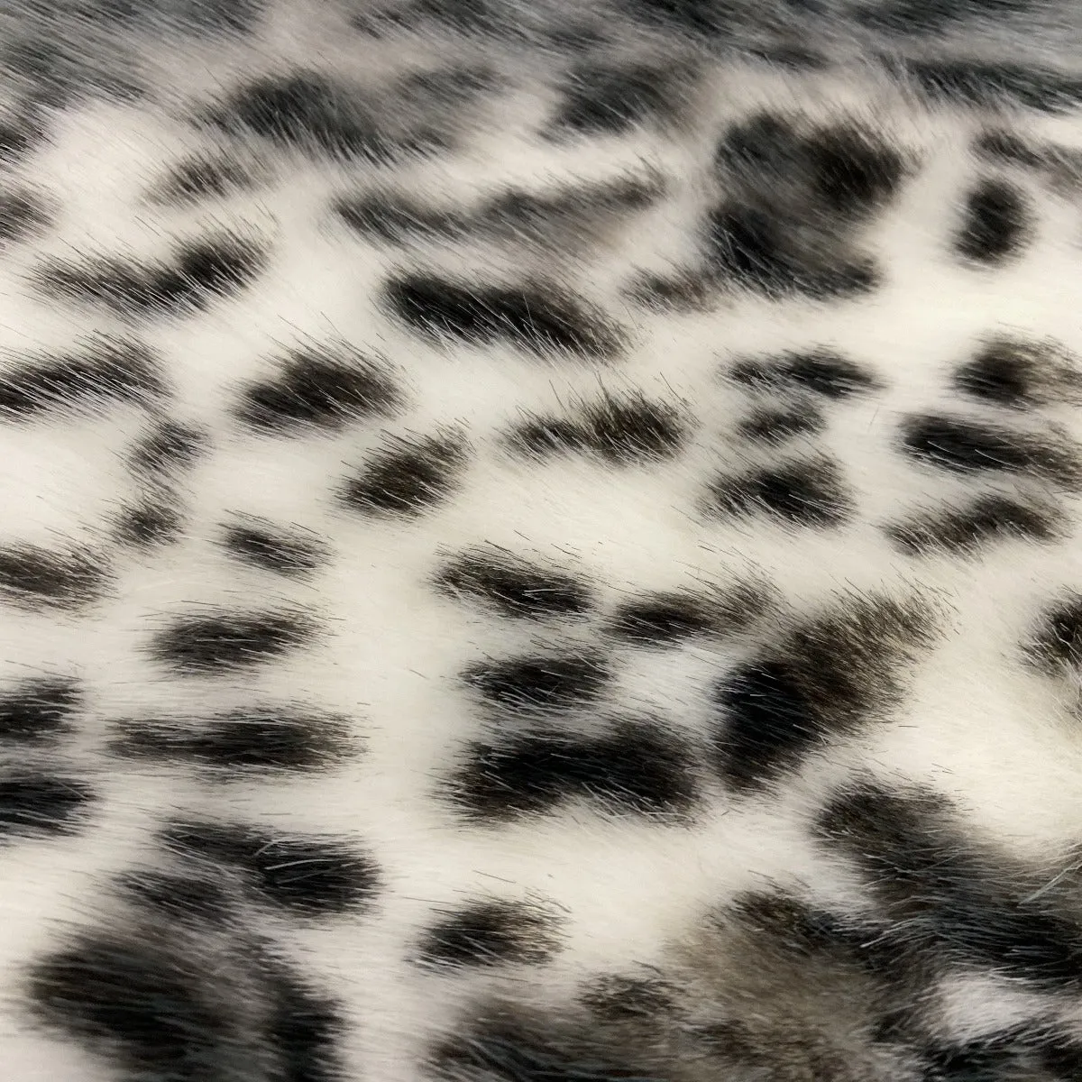 Gray Snow Leopard Tissavel Faux Fur Fabric