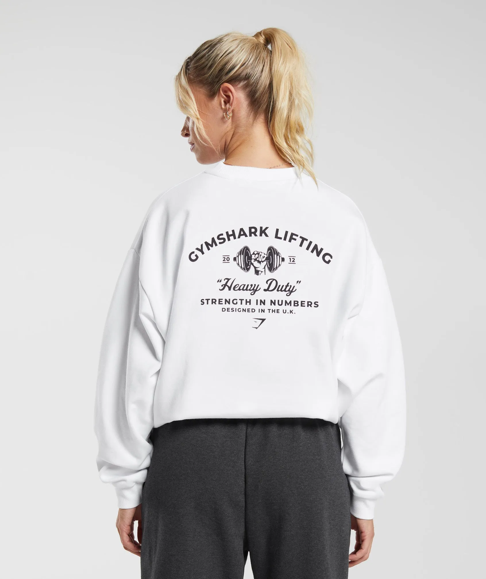 Gymshark Heavy Duty Oversized Sweatshirt - White