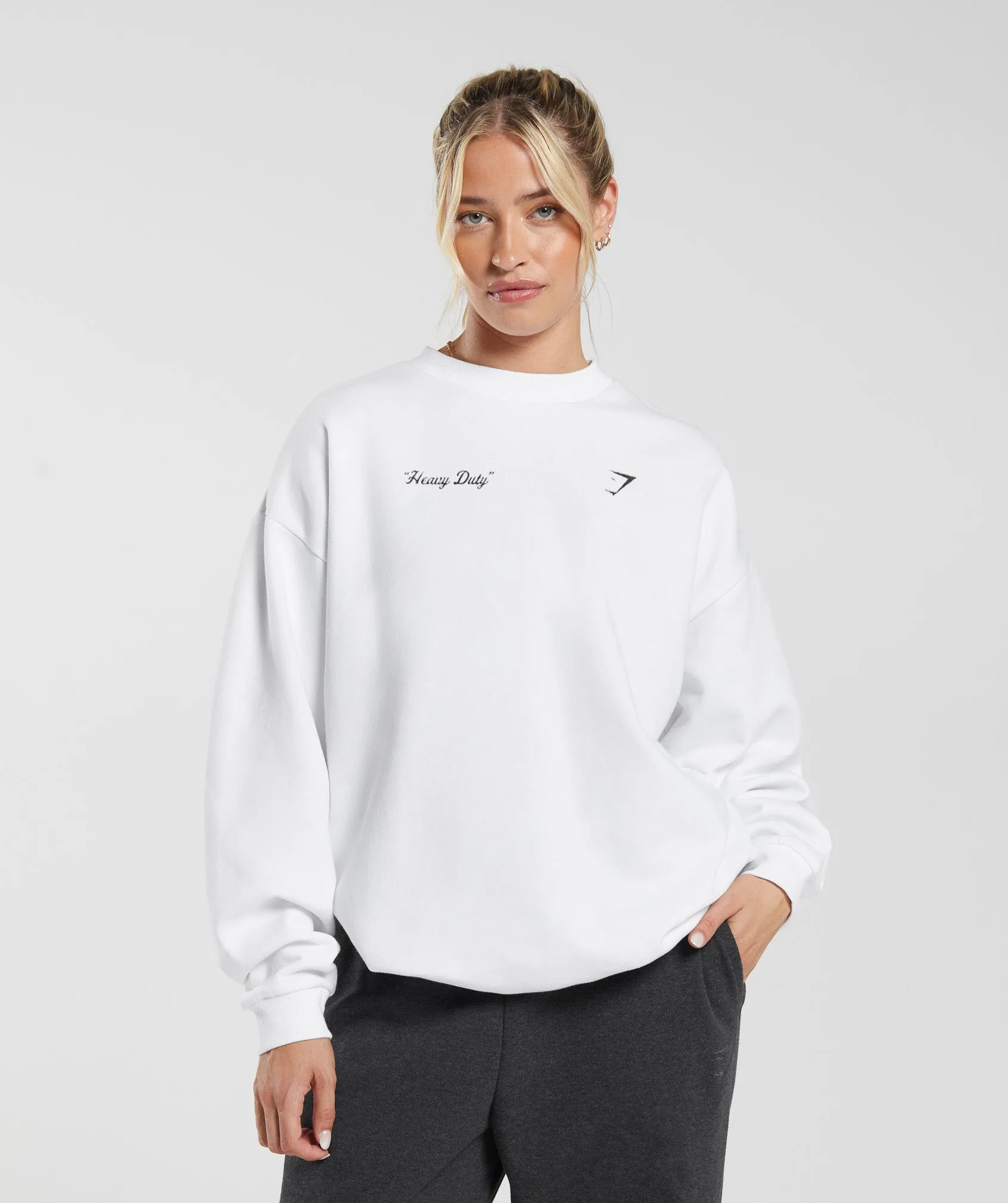 Gymshark Heavy Duty Oversized Sweatshirt - White