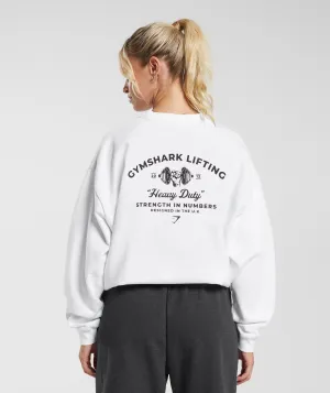 Gymshark Heavy Duty Oversized Sweatshirt - White