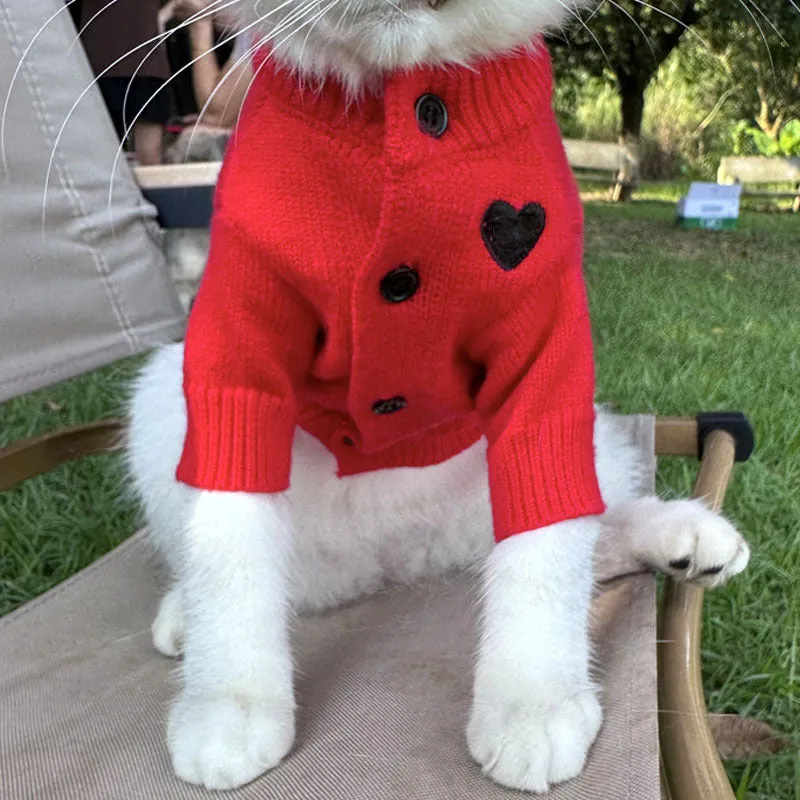 Heart Pet Knitted Cardigan Sweater