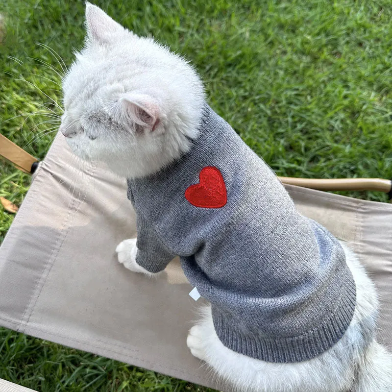 Heart Pet Knitted Cardigan Sweater