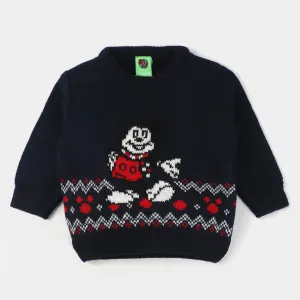 Infant Boys Acrylic Full Sleeves Sweater -NAVY