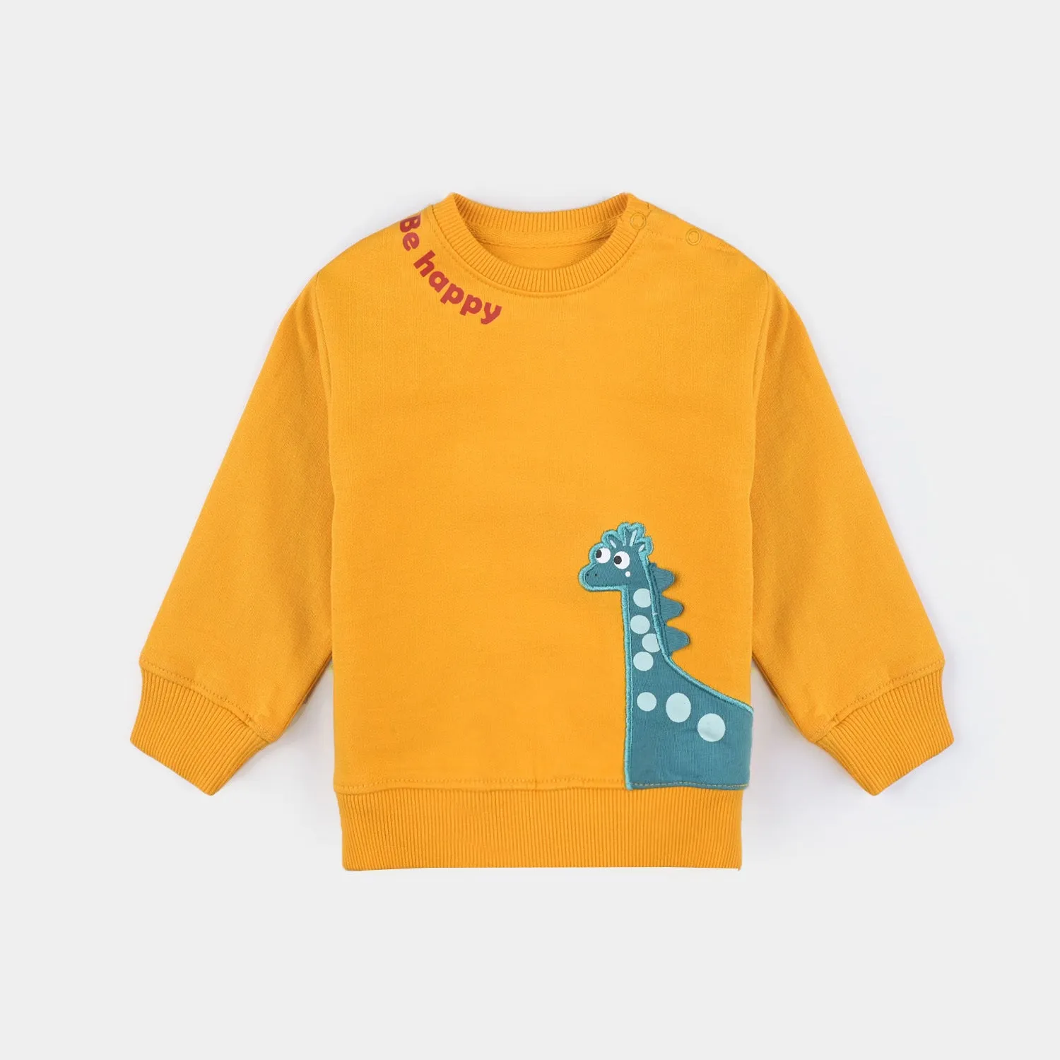 Infant Boys Cotton Terry Sweatshirt Be Happy-Citrus