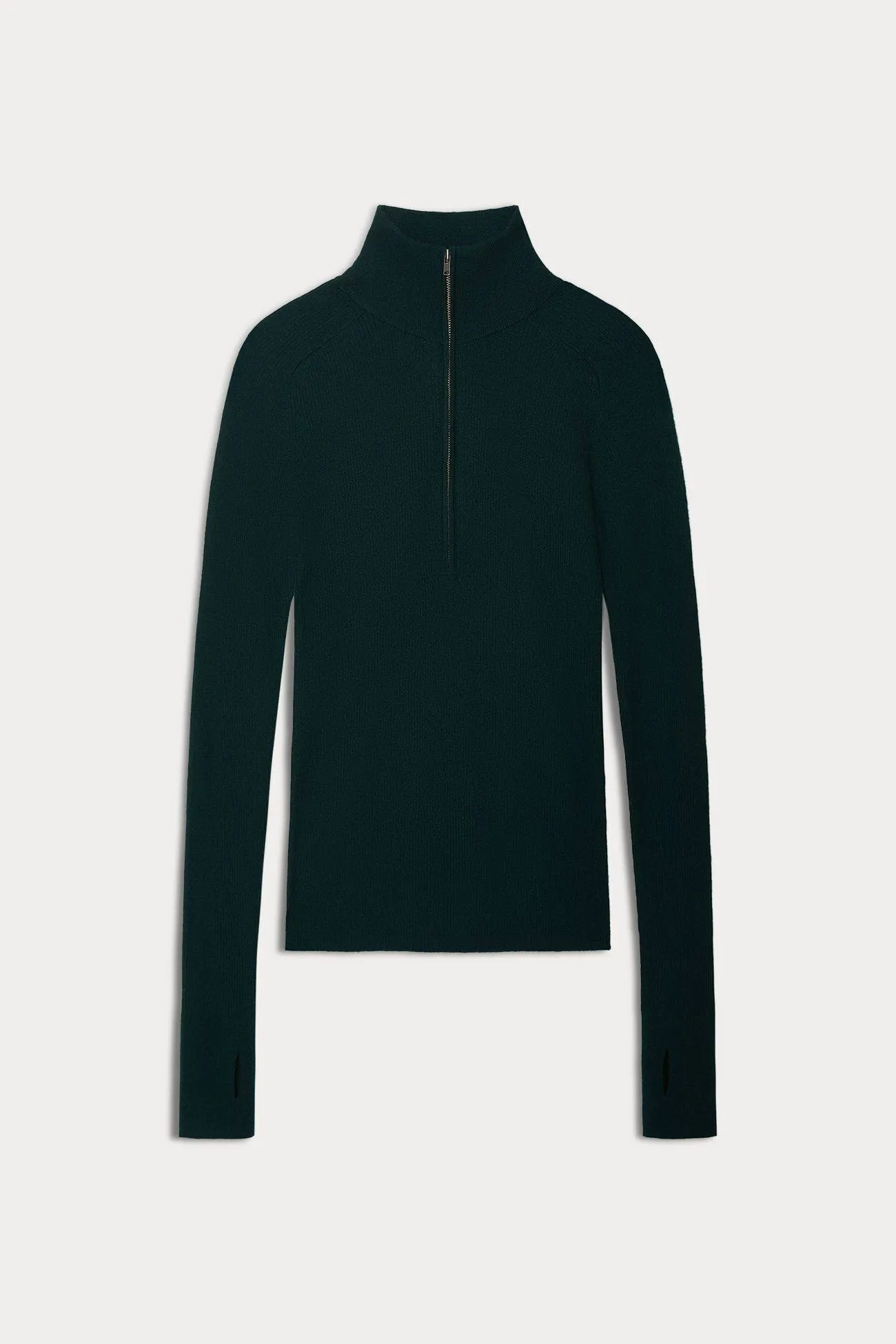 JULIETTE FITTED CASHMERE QUARTER-ZIP