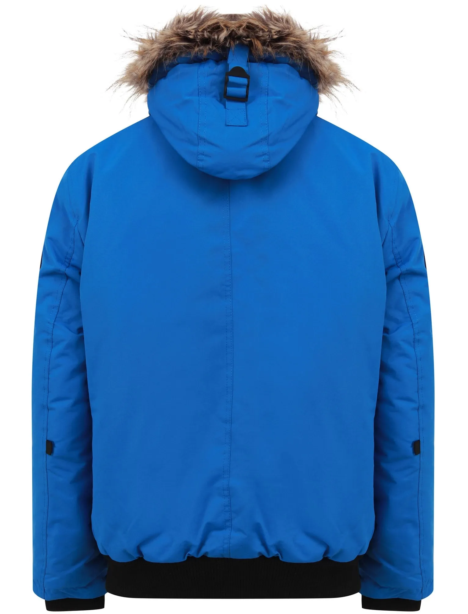 Kennett Taslon Short Parka Coat With Borg Lined Hood In Olympian Blue - Tokyo Laundry