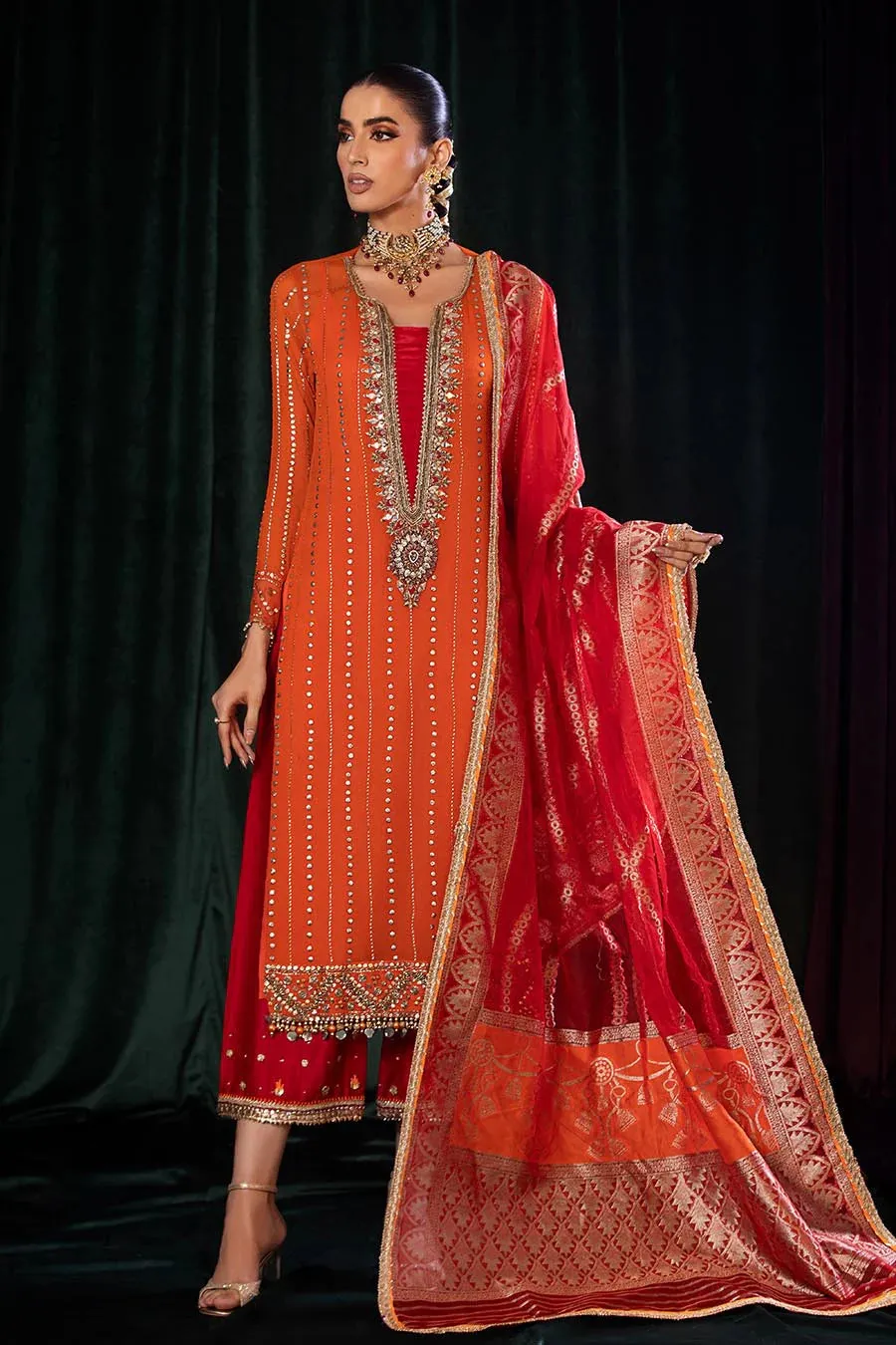 Khuda Baksh - P-257 Ready To Wear - ORANGE