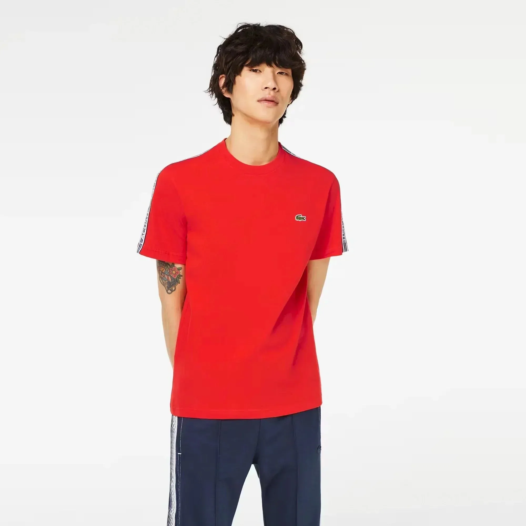 Lacoste Regular Fit Logo Stripe T-Shirt