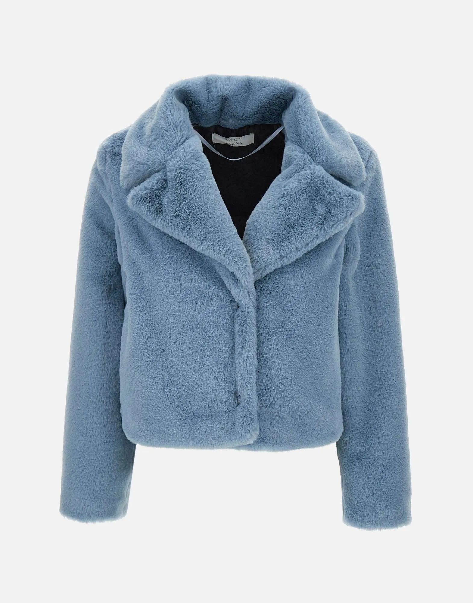 Light Blue Eco Fur Coat