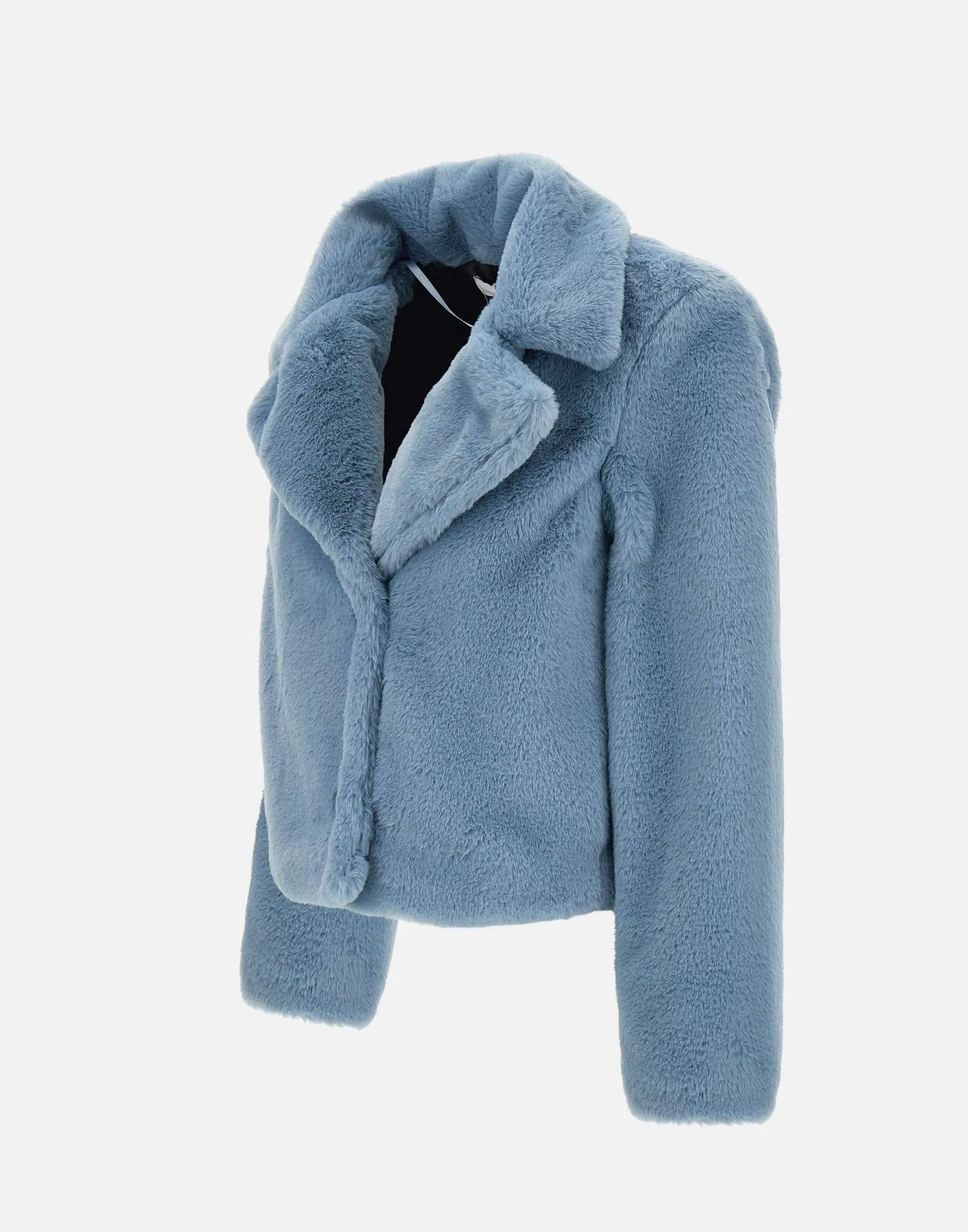 Light Blue Eco Fur Coat