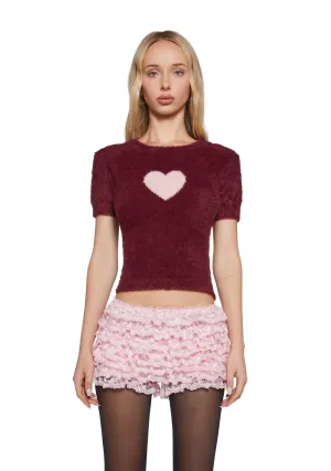 Love Letters Heart Sweater - Red