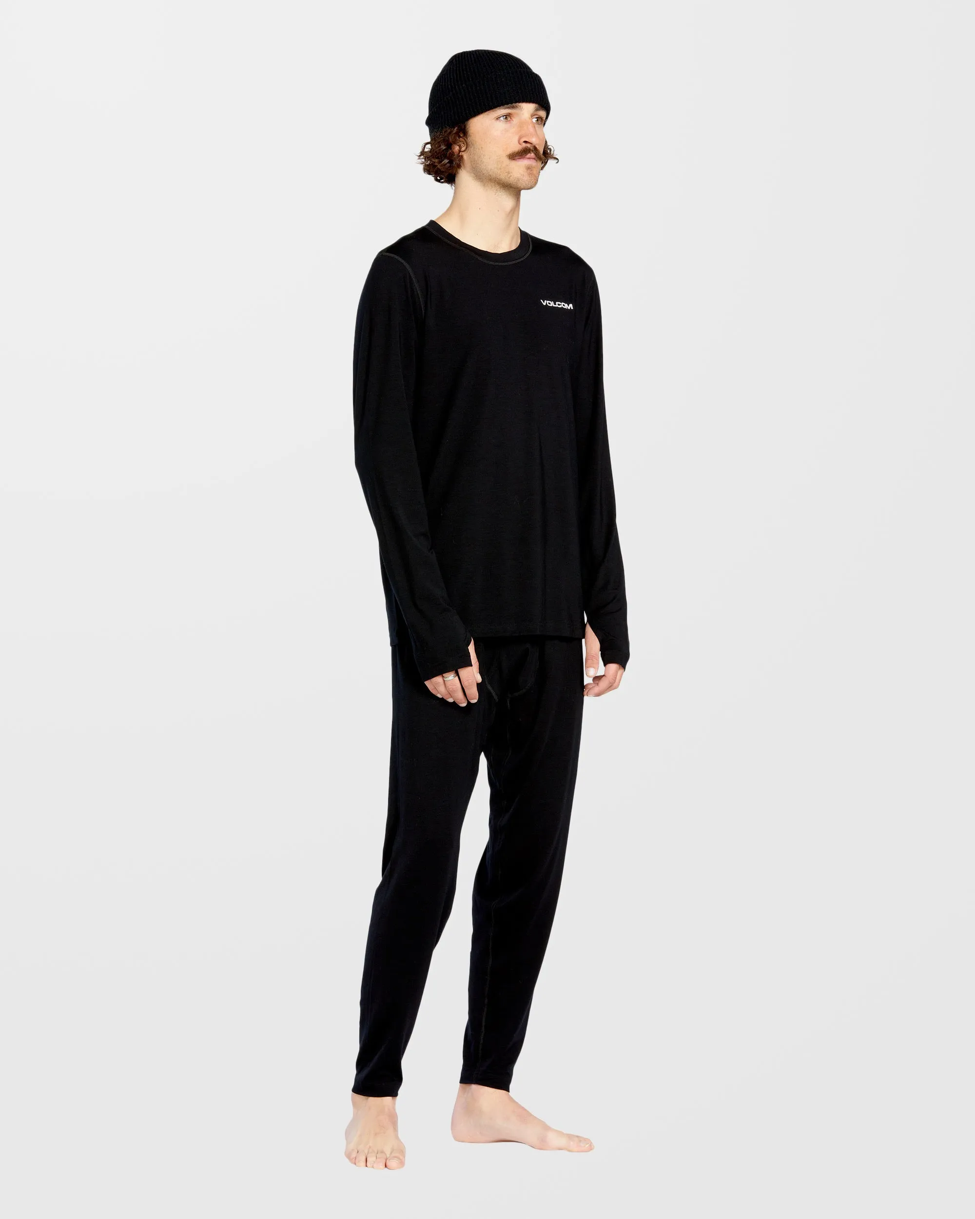 M Merino Blend Base Layer Top - Black