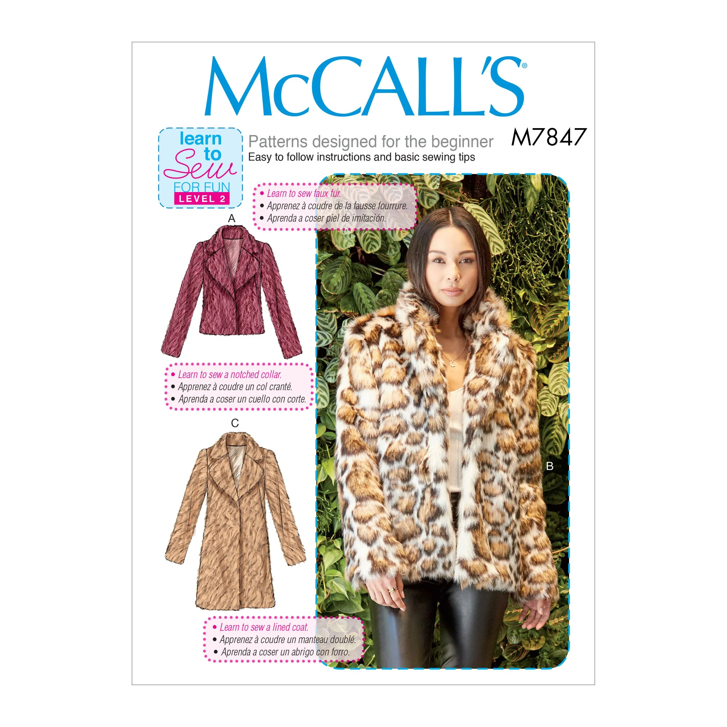 M7847 Misses' Coats (size: XS-S-M-L-XL)