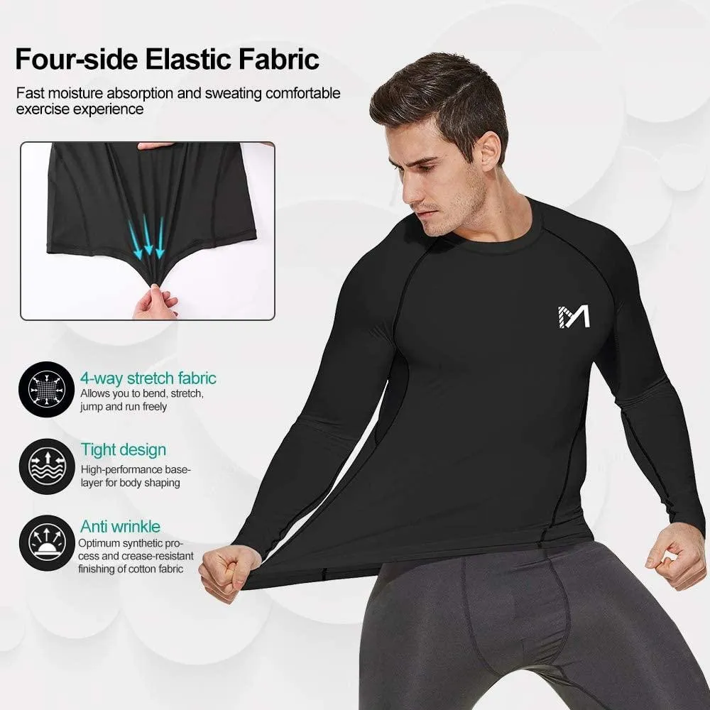 MEETWEE Men's Compression Long Sleeve Athletic Workout Shirt