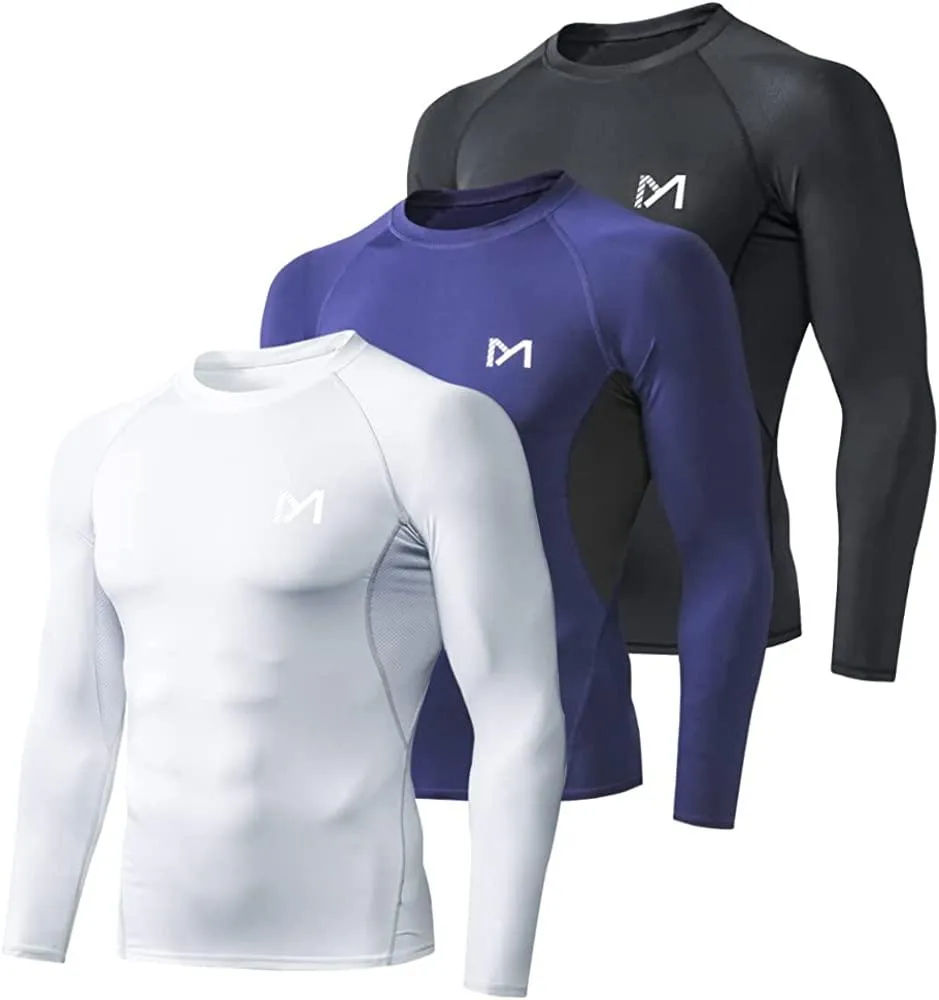 MEETWEE Men's Compression Long Sleeve Athletic Workout Shirt