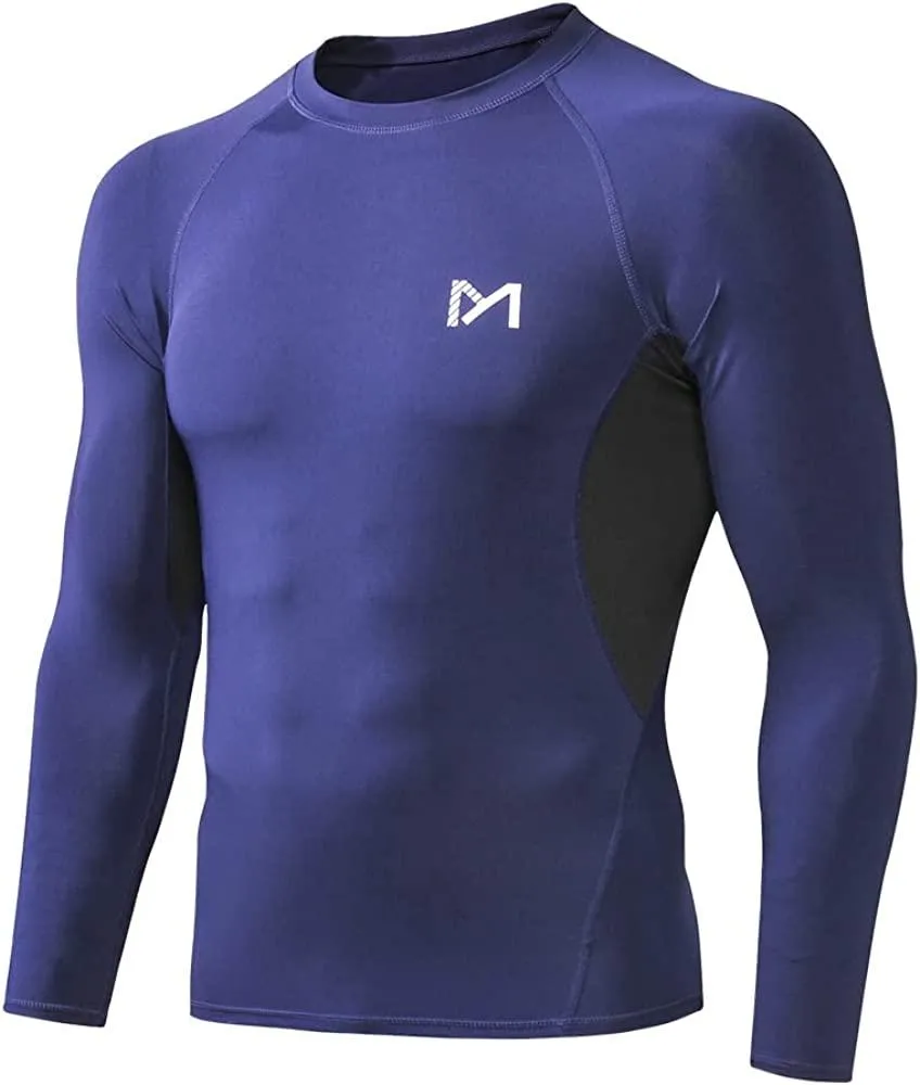 MEETWEE Men's Compression Long Sleeve Athletic Workout Shirt