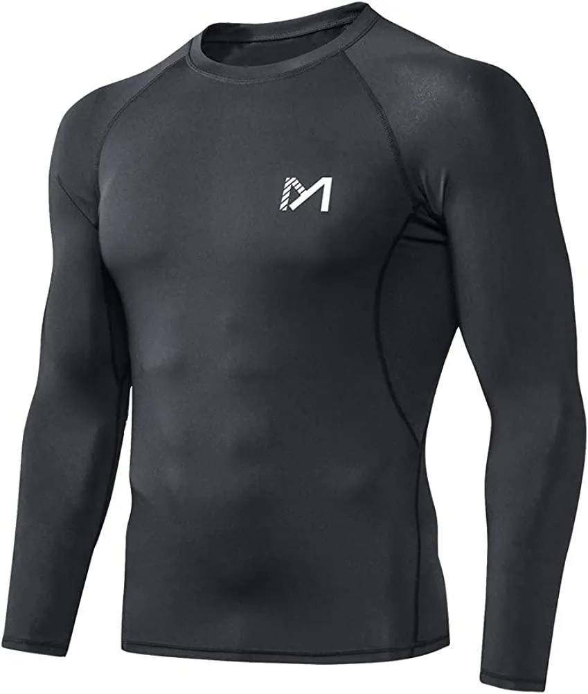 MEETWEE Men's Compression Long Sleeve Athletic Workout Shirt