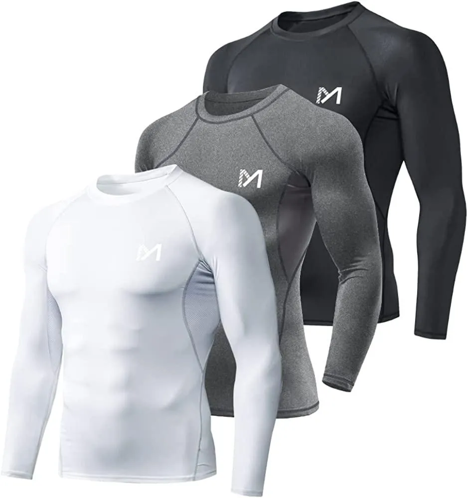 MEETWEE Men's Compression Long Sleeve Athletic Workout Shirt