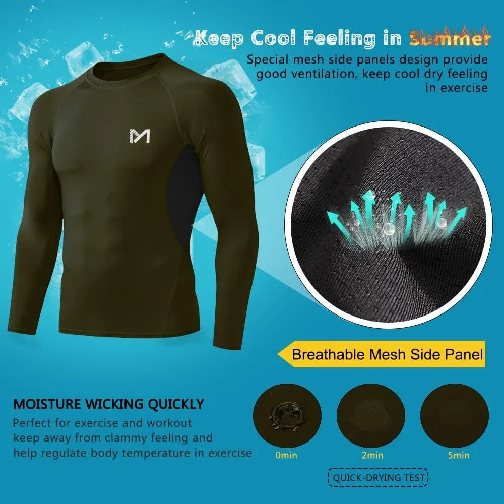 MEETWEE Men's Compression Long Sleeve Athletic Workout Shirt