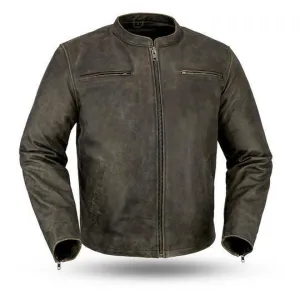 MKL - Leafy Men's Leather Motorcycle Jacket