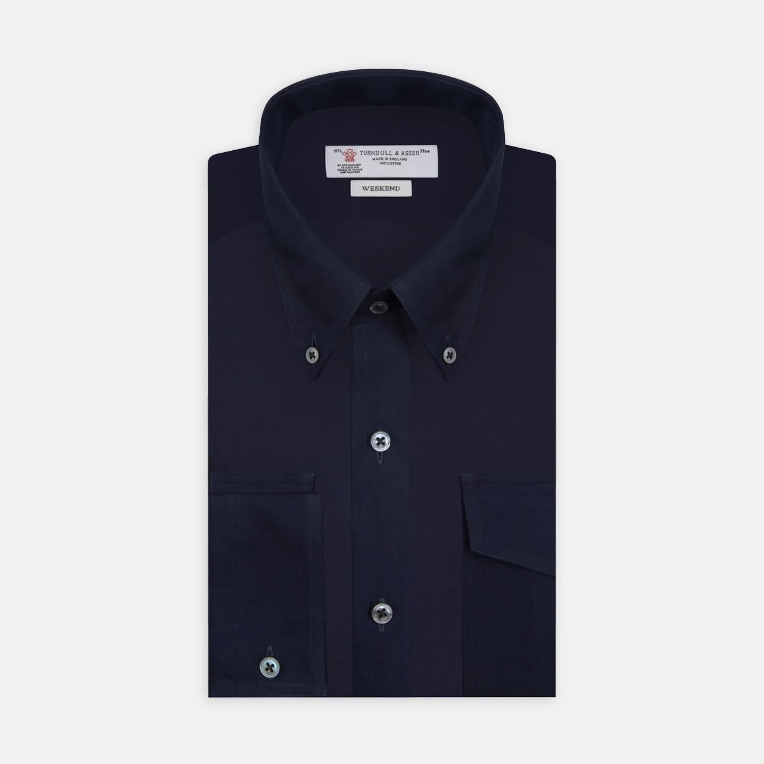 Navy Cashmere Cotton Shirt