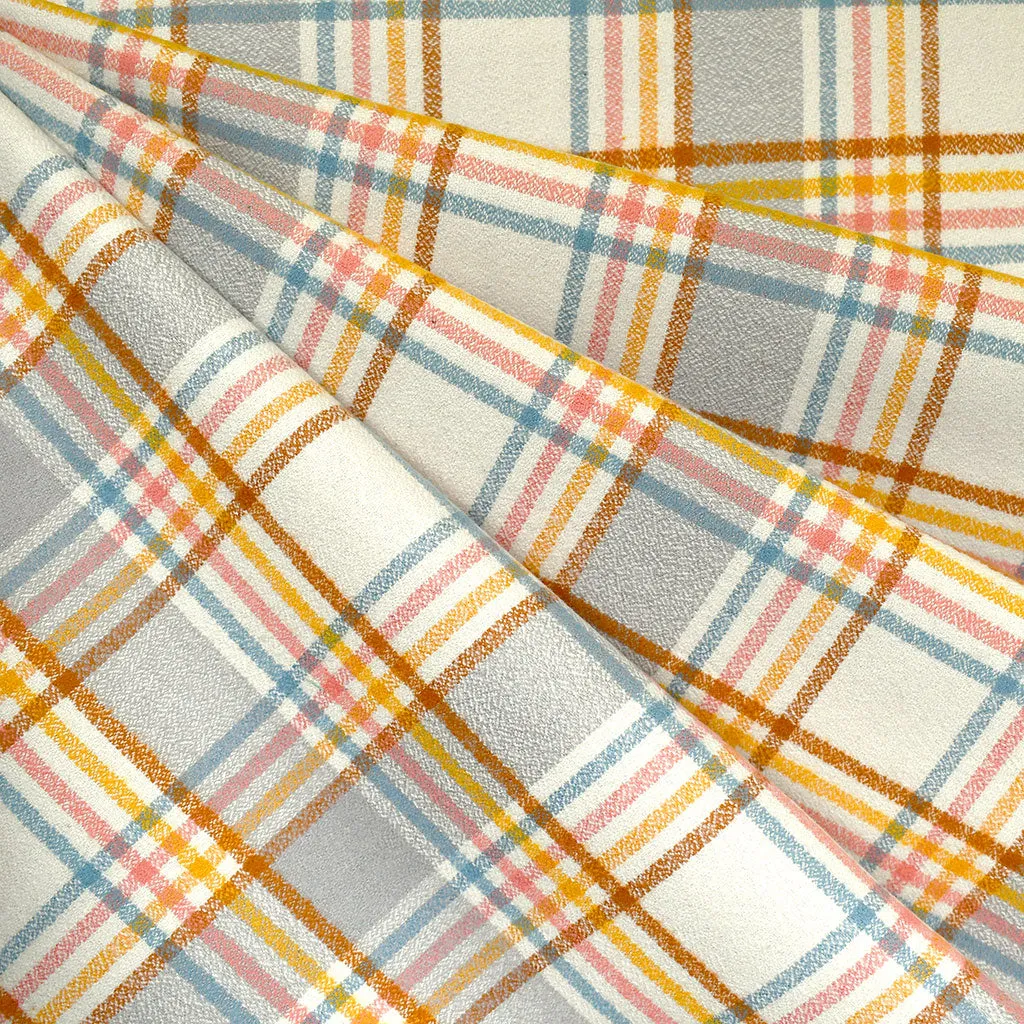 Organic Mammoth Flannel Multi Stripe Plaid Cream