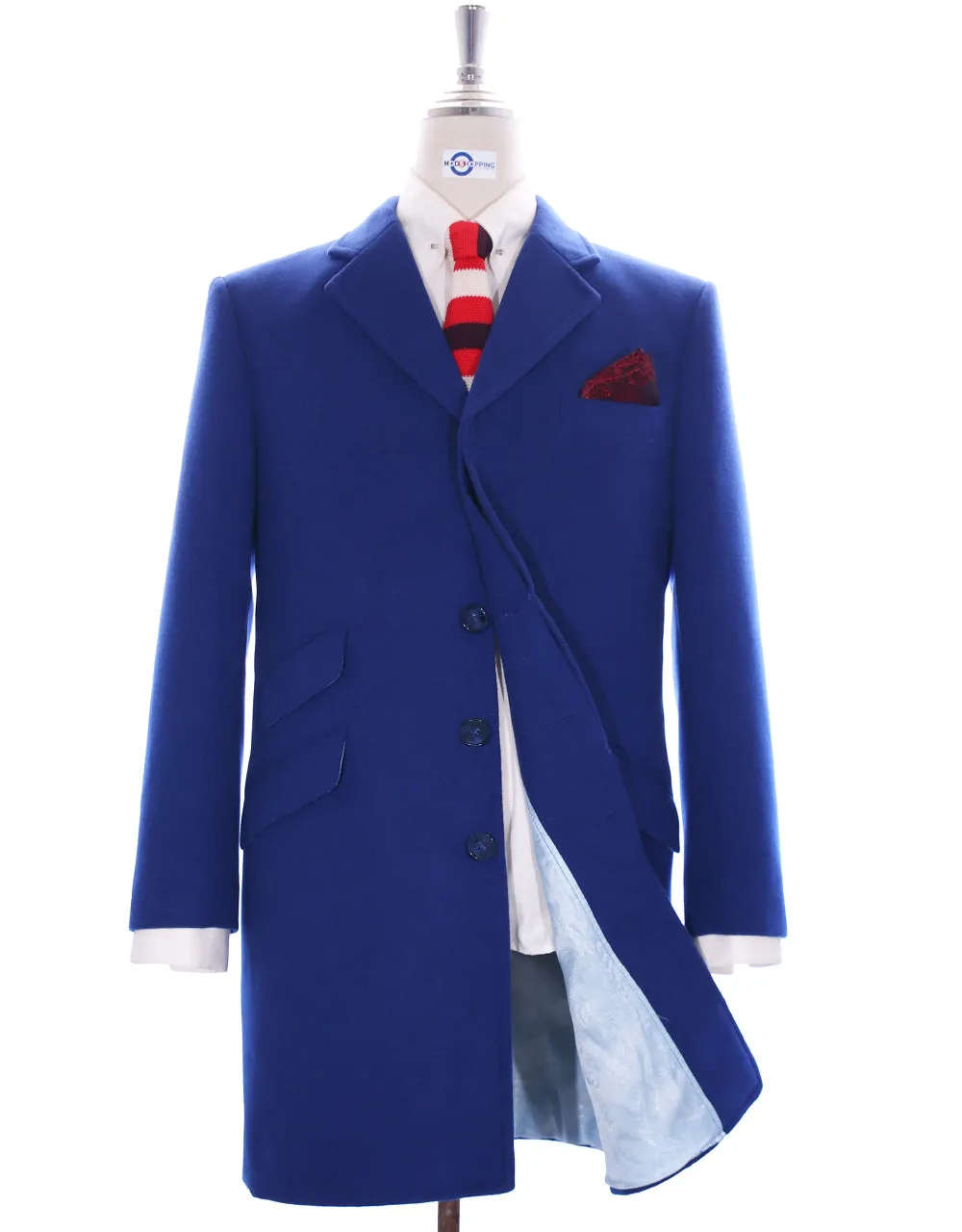 Overcoat| Tailor Made 100% Wool Blue Women's Winter Long Overcoat