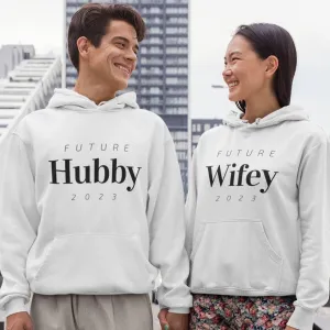 Personalized Future Hubby & Wifey Matching Outfits | Custom Fiancé & Fiancée Set with Year