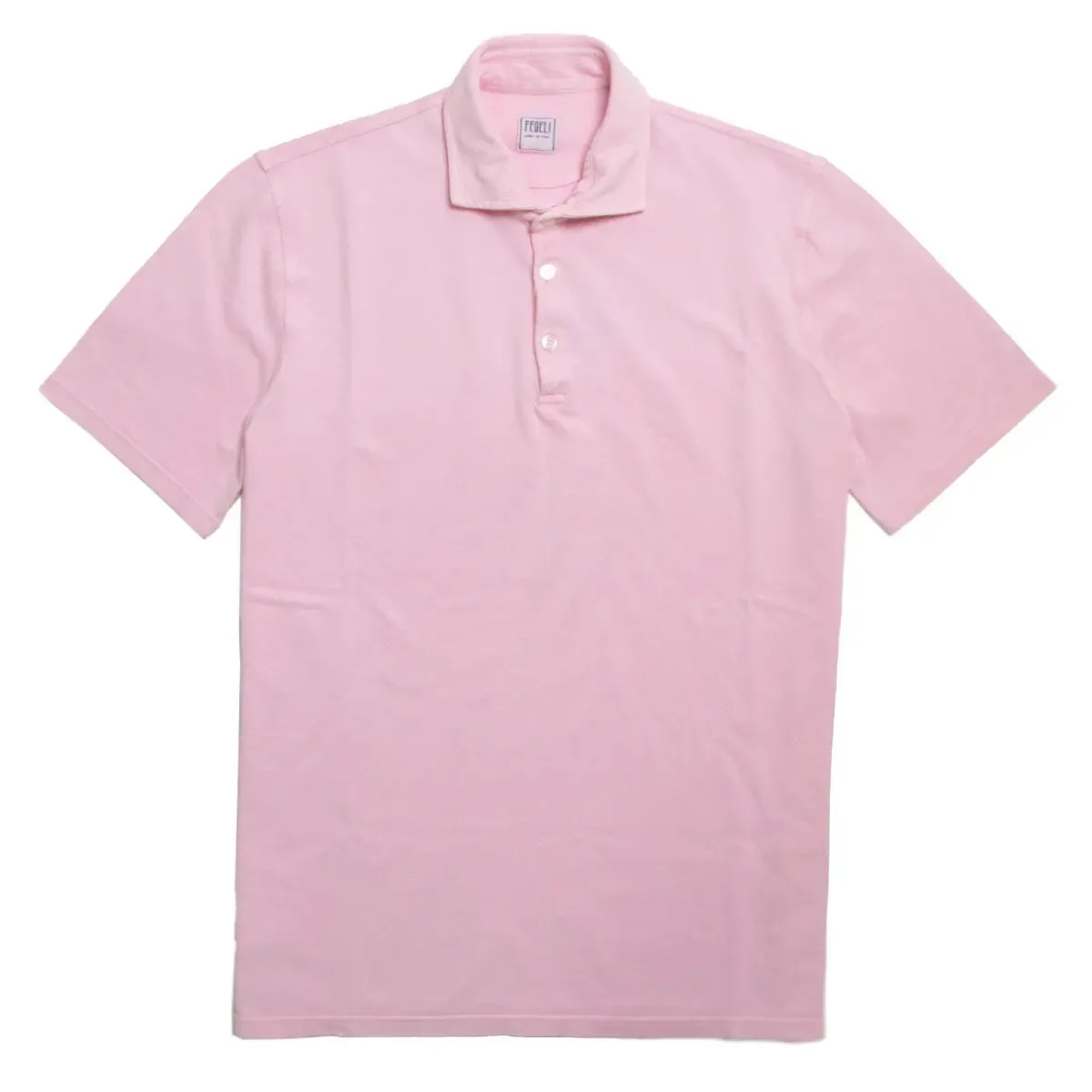 Pink 100% Cotton Pique Polo Shirt