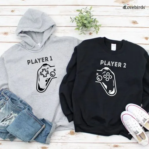 Player 1 & Player 2 Matching Outfits - Perfect Gift for Gaming Couples & Geek Lovers